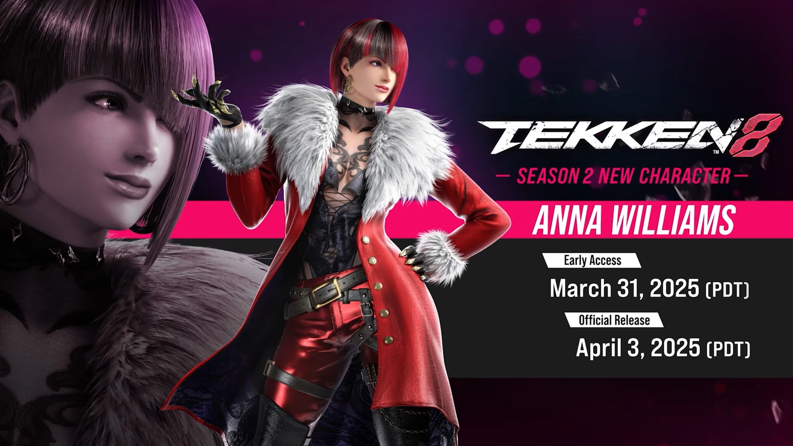 Anna Williams will release alongside the big Tekken 8 Season 2 update on March 31, 2025 (PDT).