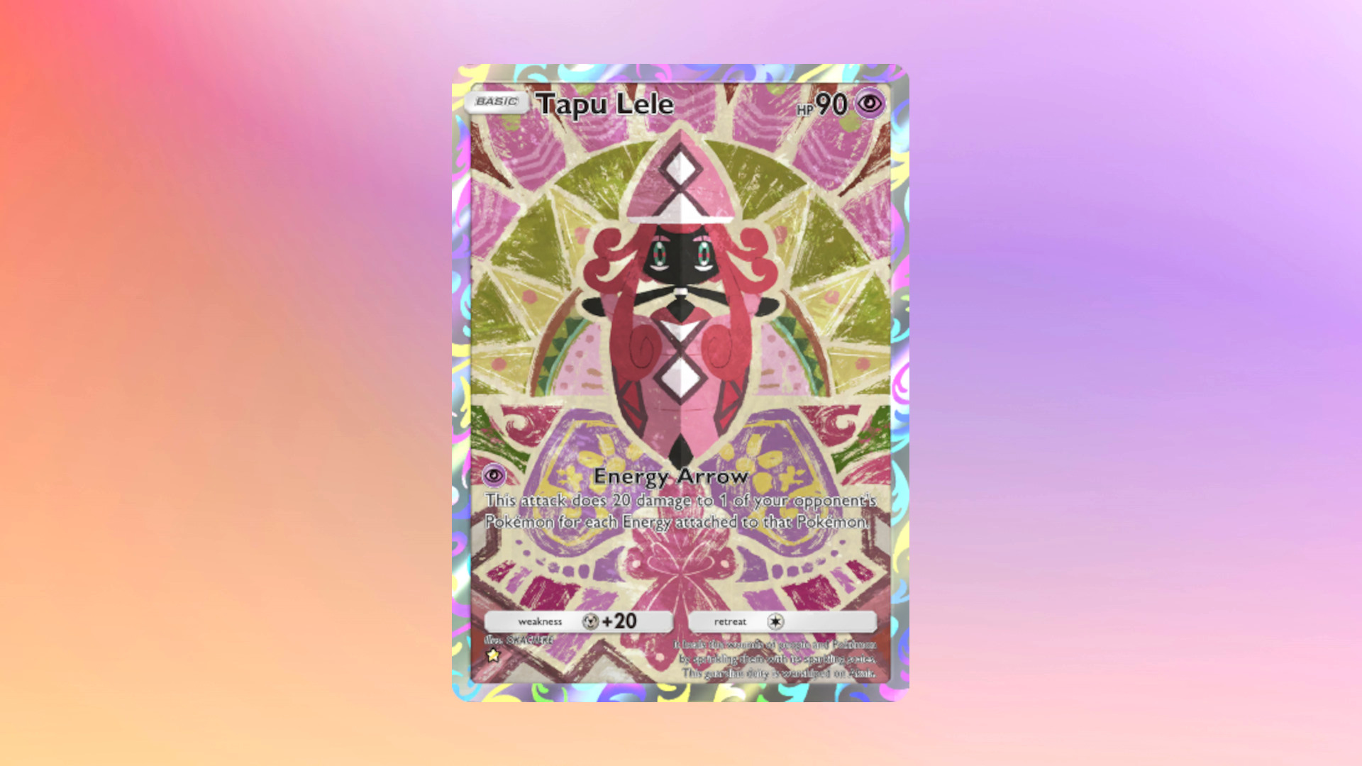 Tapu Lele is a solid answer to decks that rely on energy ramping. Lots of damage for little commitment.