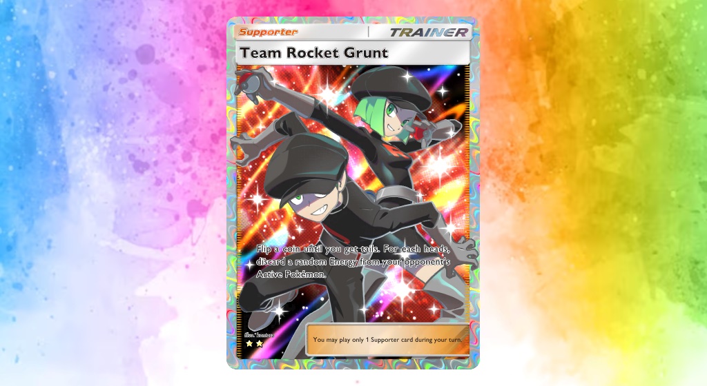 Team Rocket Grunt essentially serves as a defensive version of Misty. Flipping coins doesn't feel great, but the high potential is there.