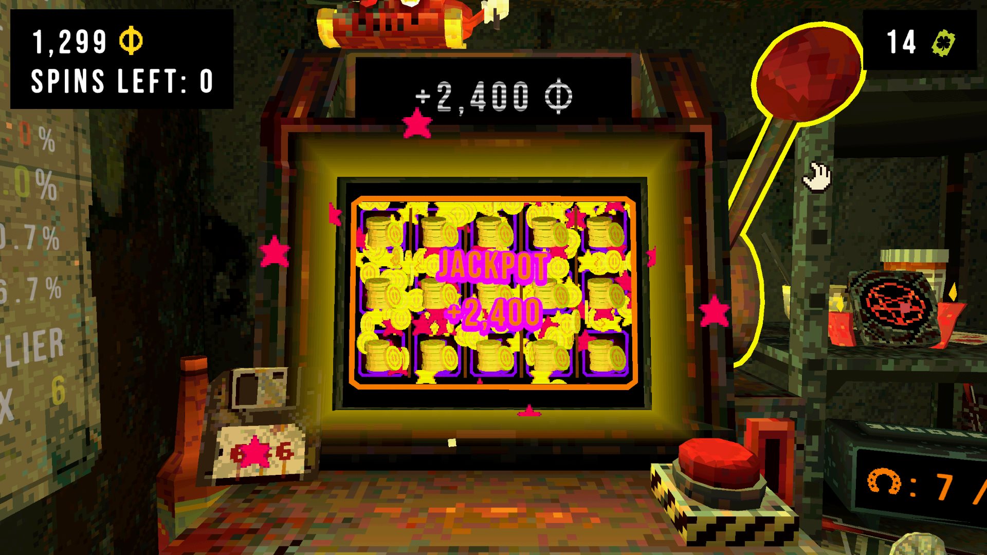 With the right setup, you can increase your luck enough in CloverPit to increase your odds of getting a jackpot by a lot.