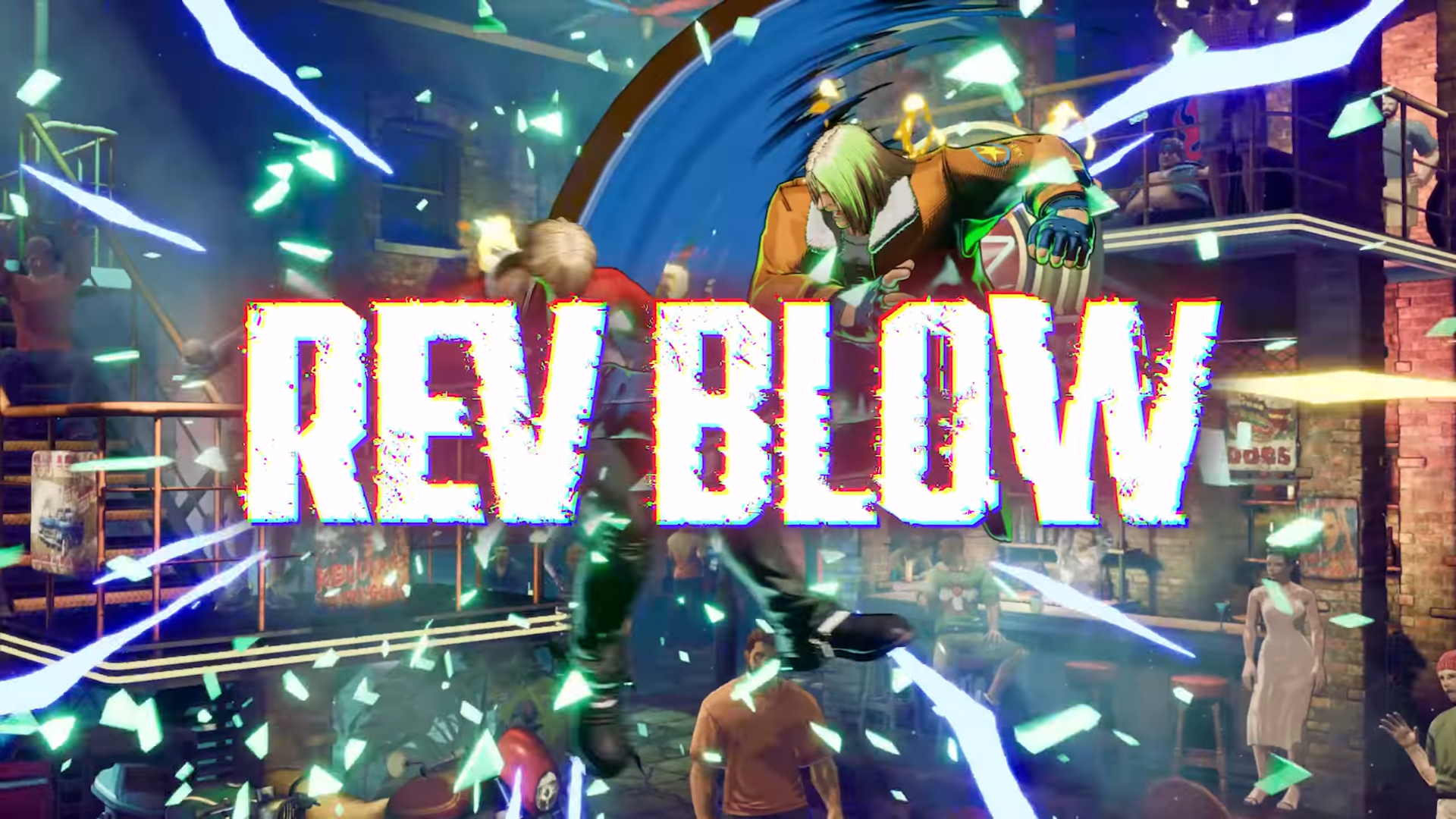 Terry Bogard using an aerial REV Blow on Rock Howard