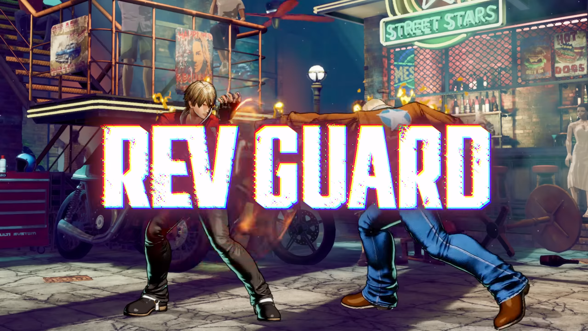 Rock Howard using REV Guard to push block Terry Bogard's incoming attack