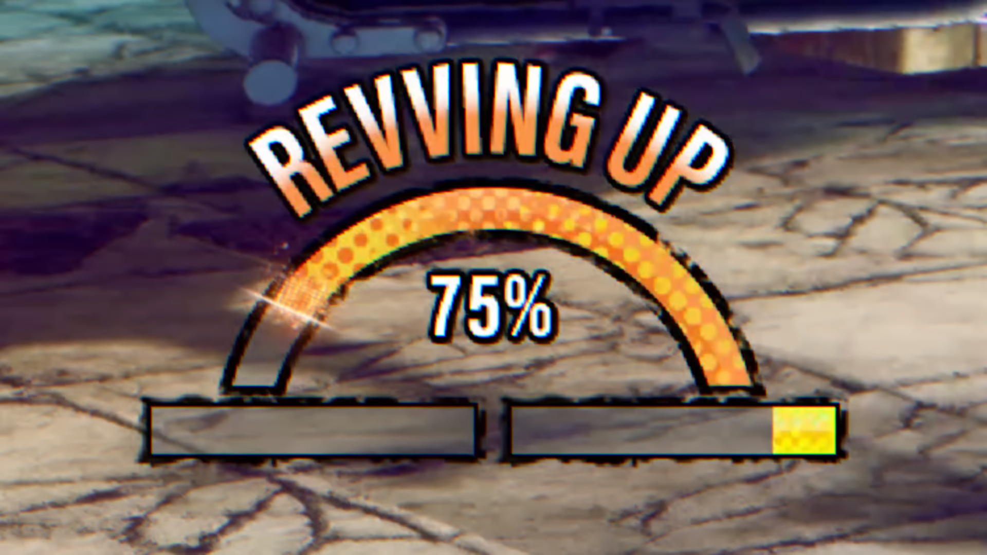 REV meter in the process of revving up via the use of REV actions