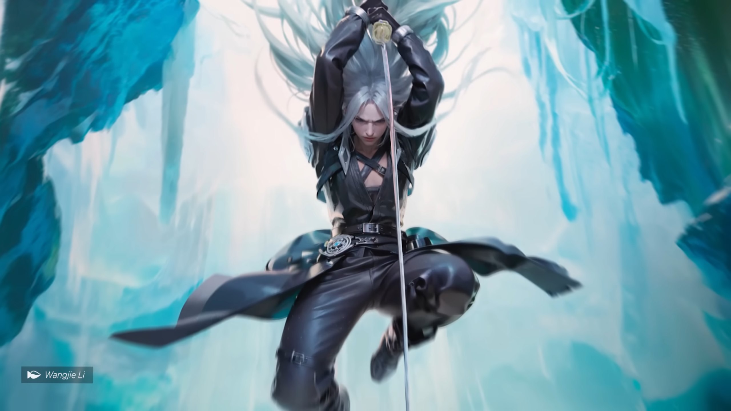 Sephiroth downward stab by Wangjie Li