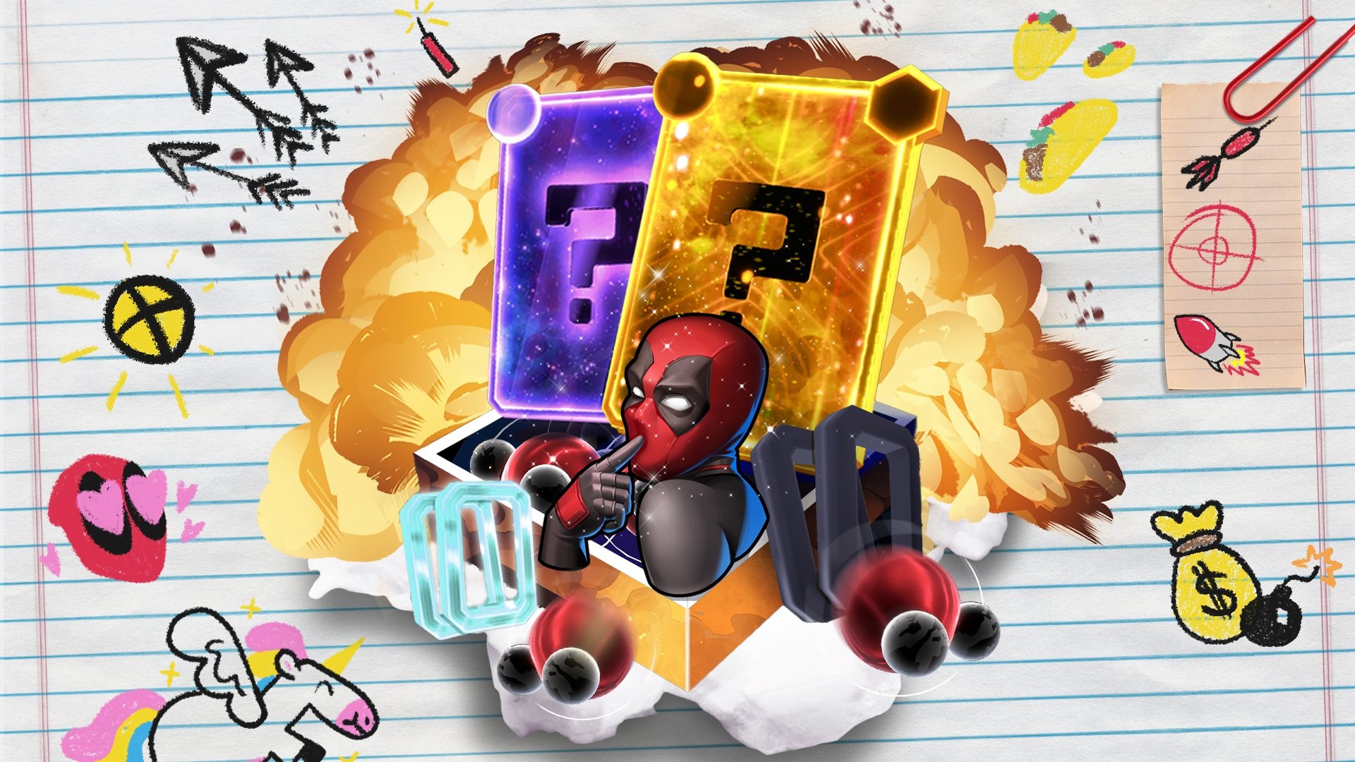 Deadpool League promo art with variants and border rewards