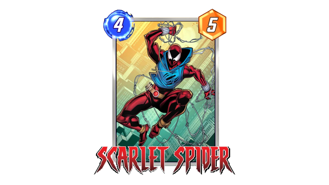 Scarlet Spider base card art in Marvel Snap