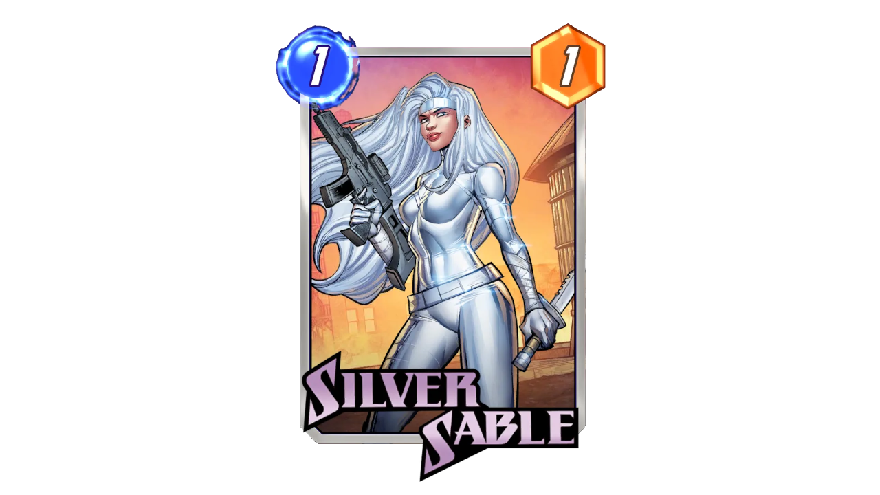 Silver Sable base card art in Marvel Snap