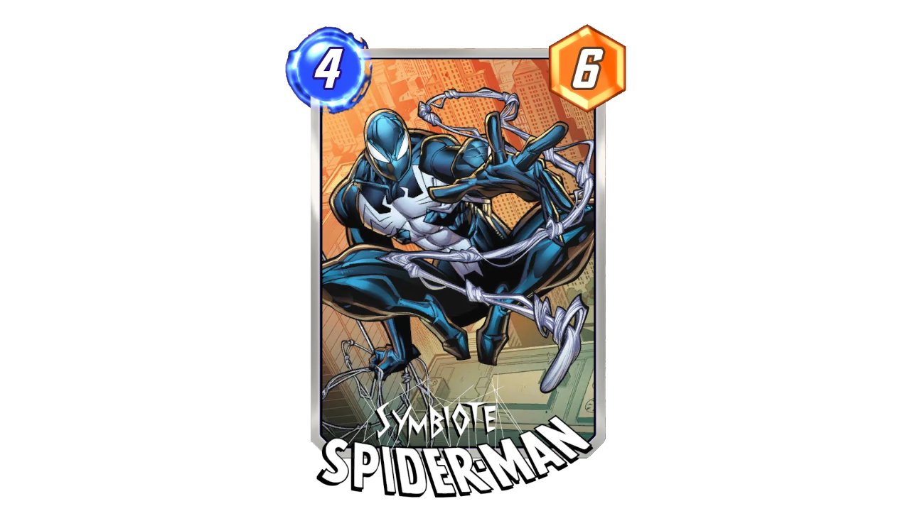 Symbiote Spider-Man base card art in Marvel Snap