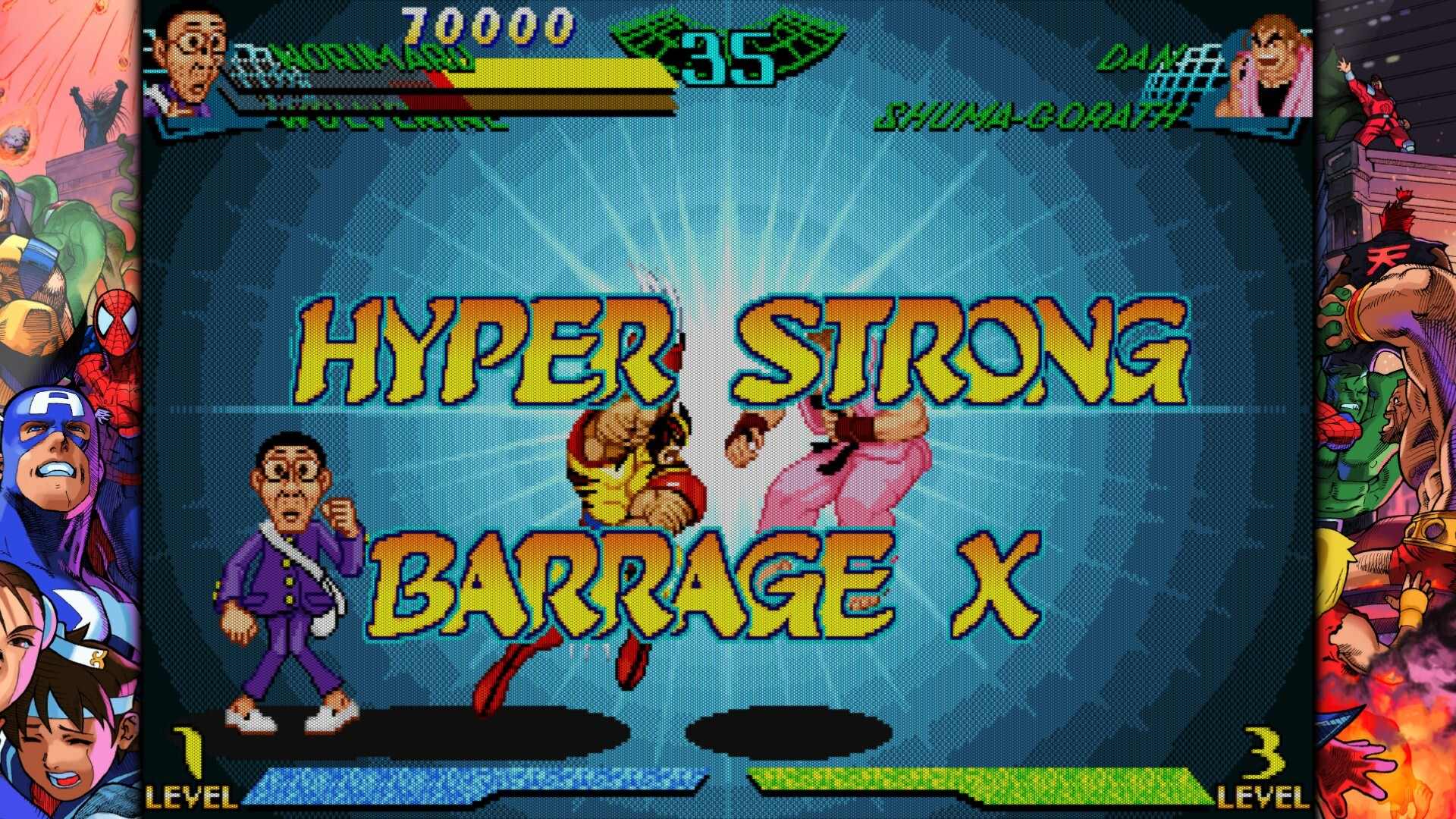 Hyper Strong Barrage X takes down Dan Hibiki