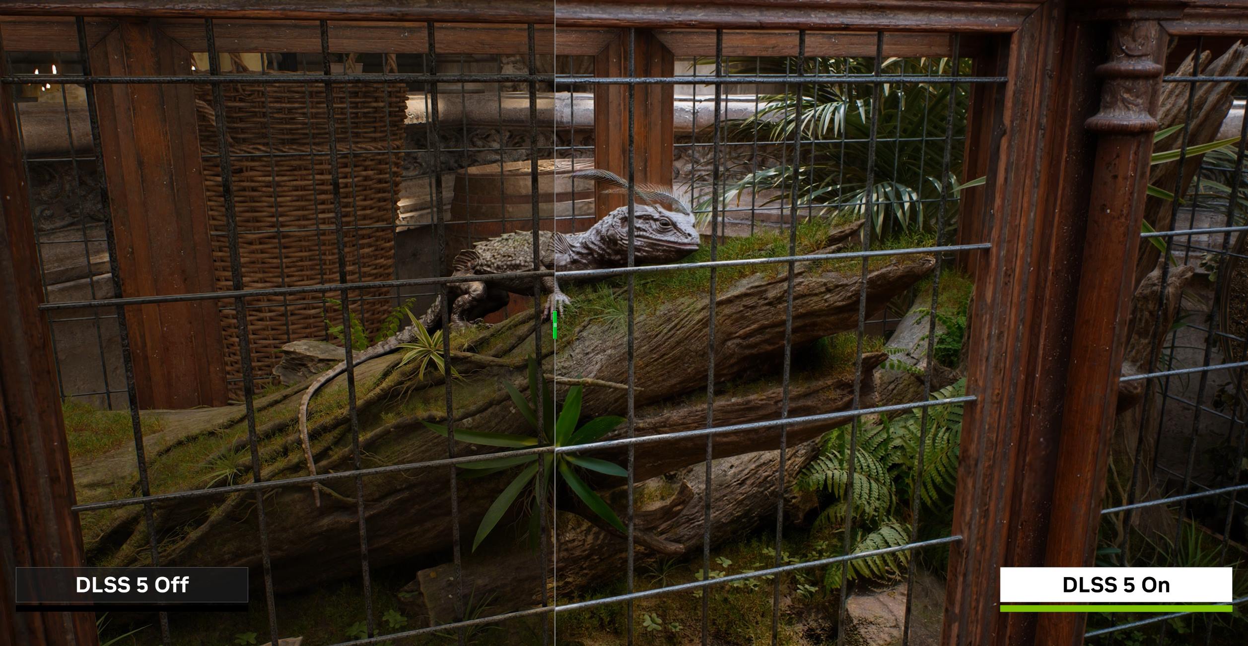 From this comparison image, you can tell that DLSS 5 is capable of improving lighting significantly. DLSS 5 Off looks super dull next to the capture with DLSS 5 On.