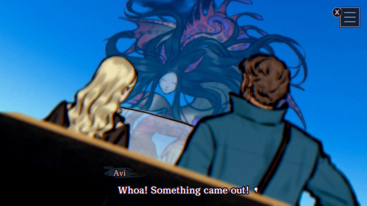 Avi and Circe encountering a curse echo from within a cursed stone.