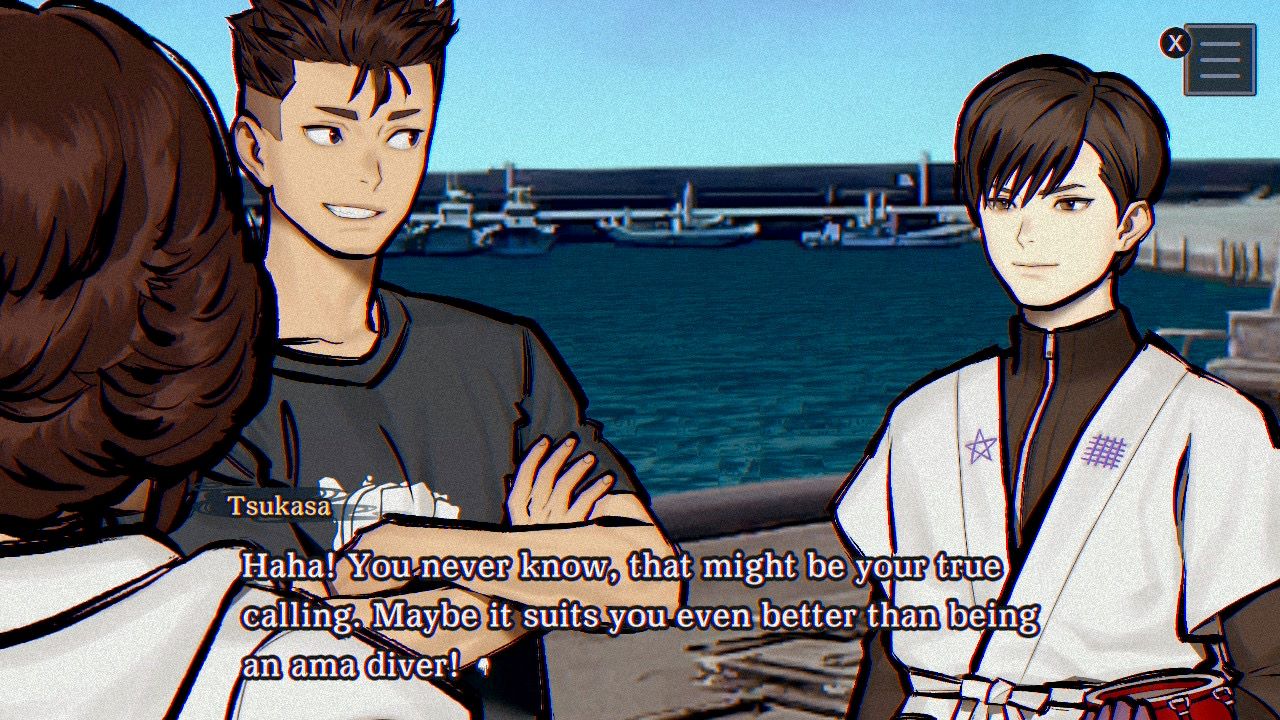 Yuza after diving to solve the island’s active curse problem.