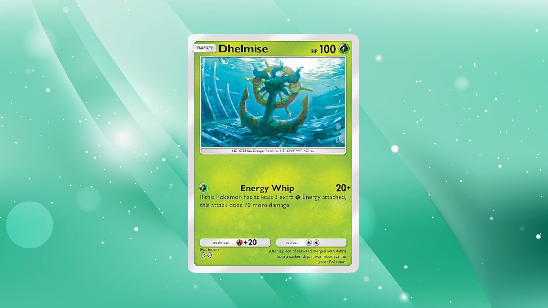 Dhelmise is a great lead Pokémon for Grass decks as it has high HP and high damage potential