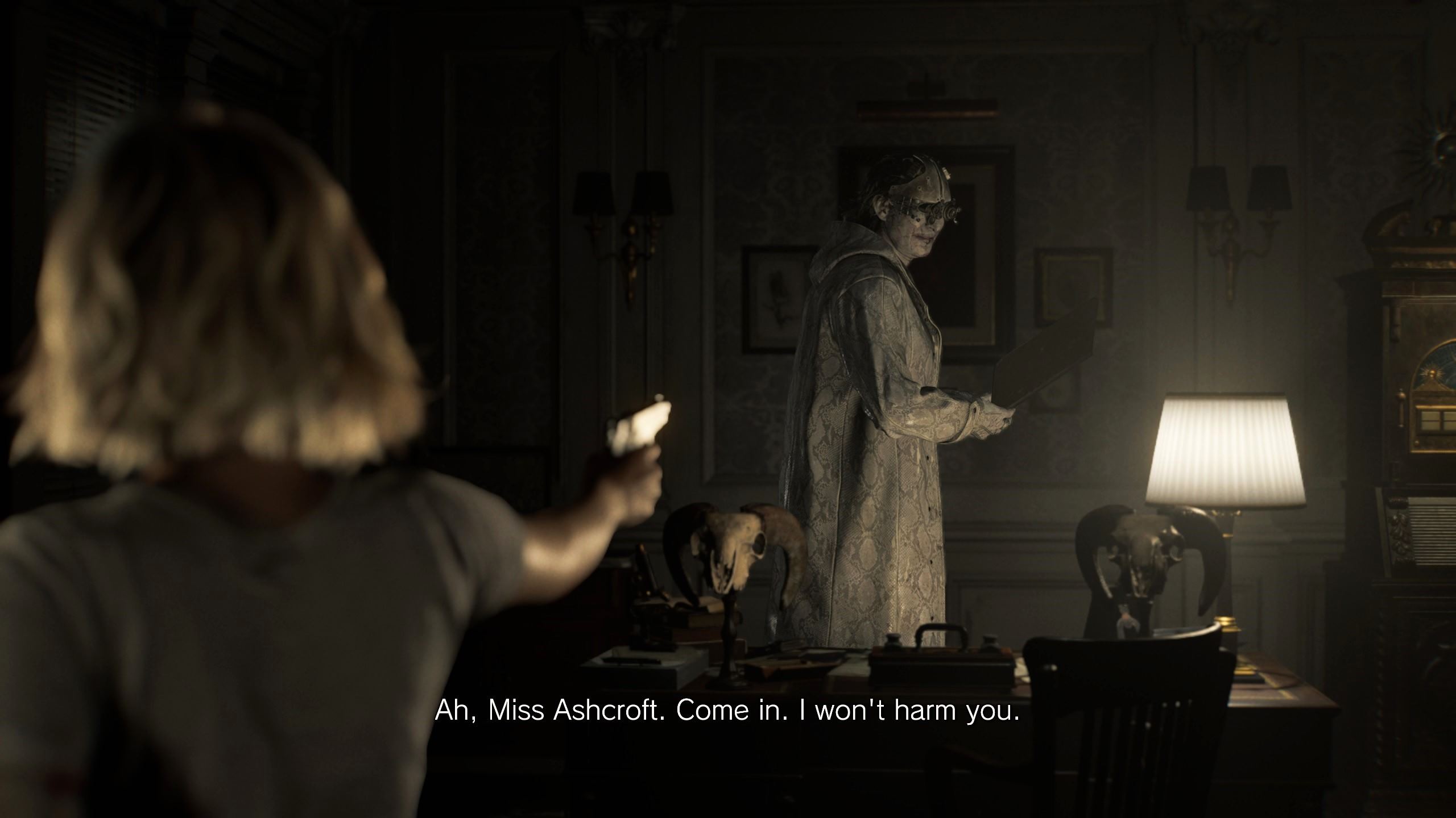 Grace confronting Gideon at one of the care center offices.