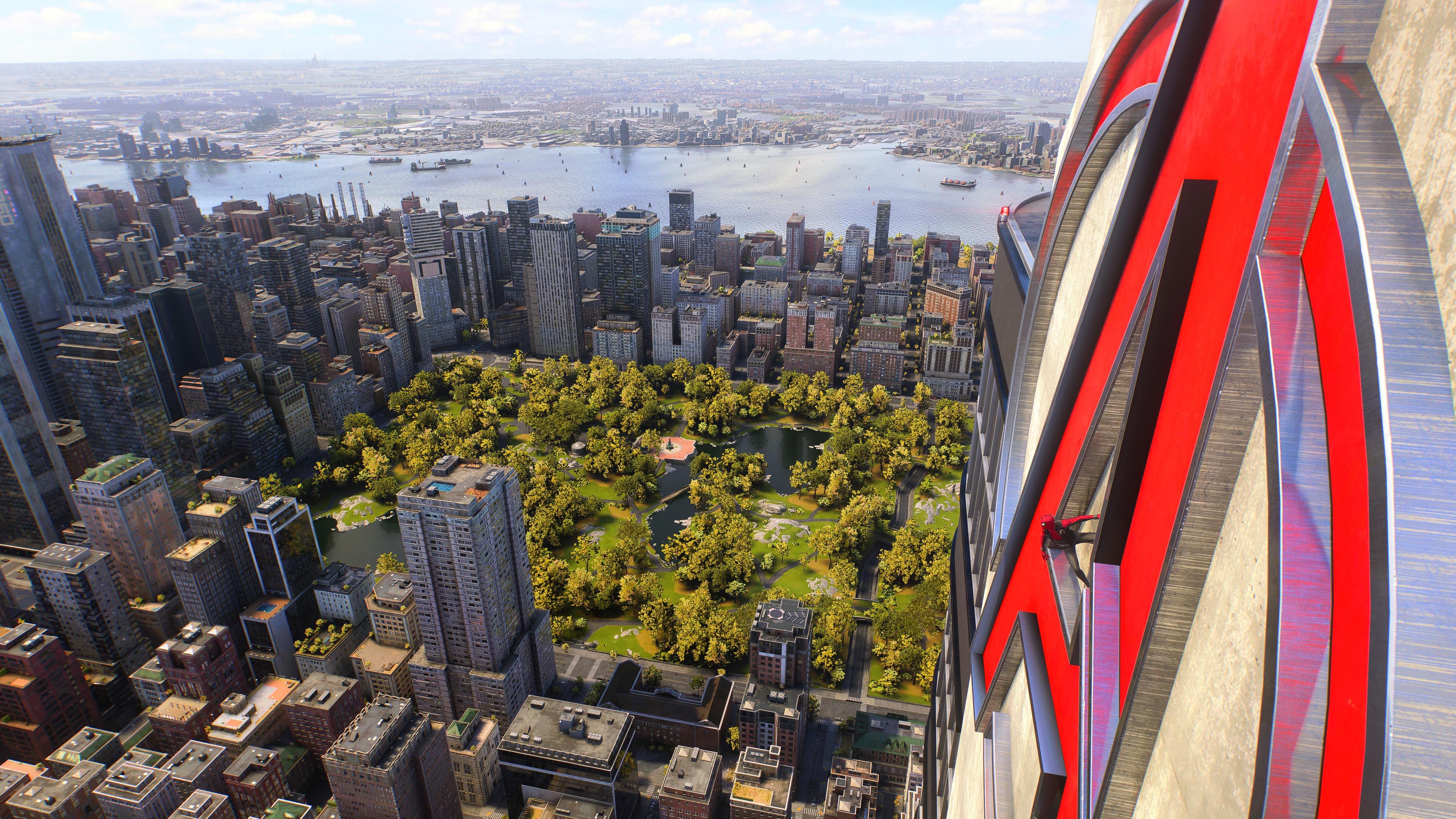 Wide-angle view of part of Central Park