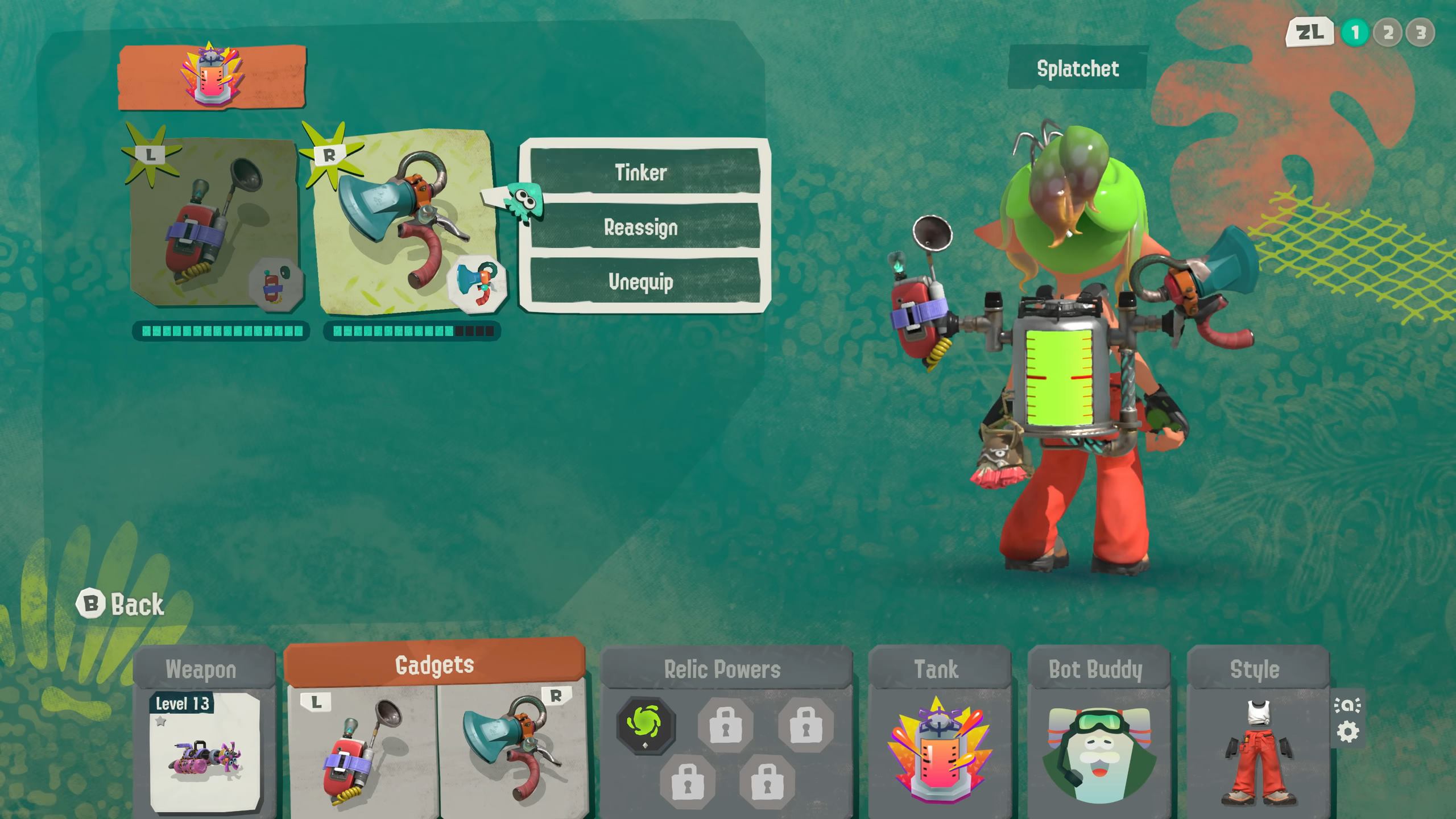 Tinkering with your gadgets in Splatoon Raiders can help customize them to your specific needs or tastes.